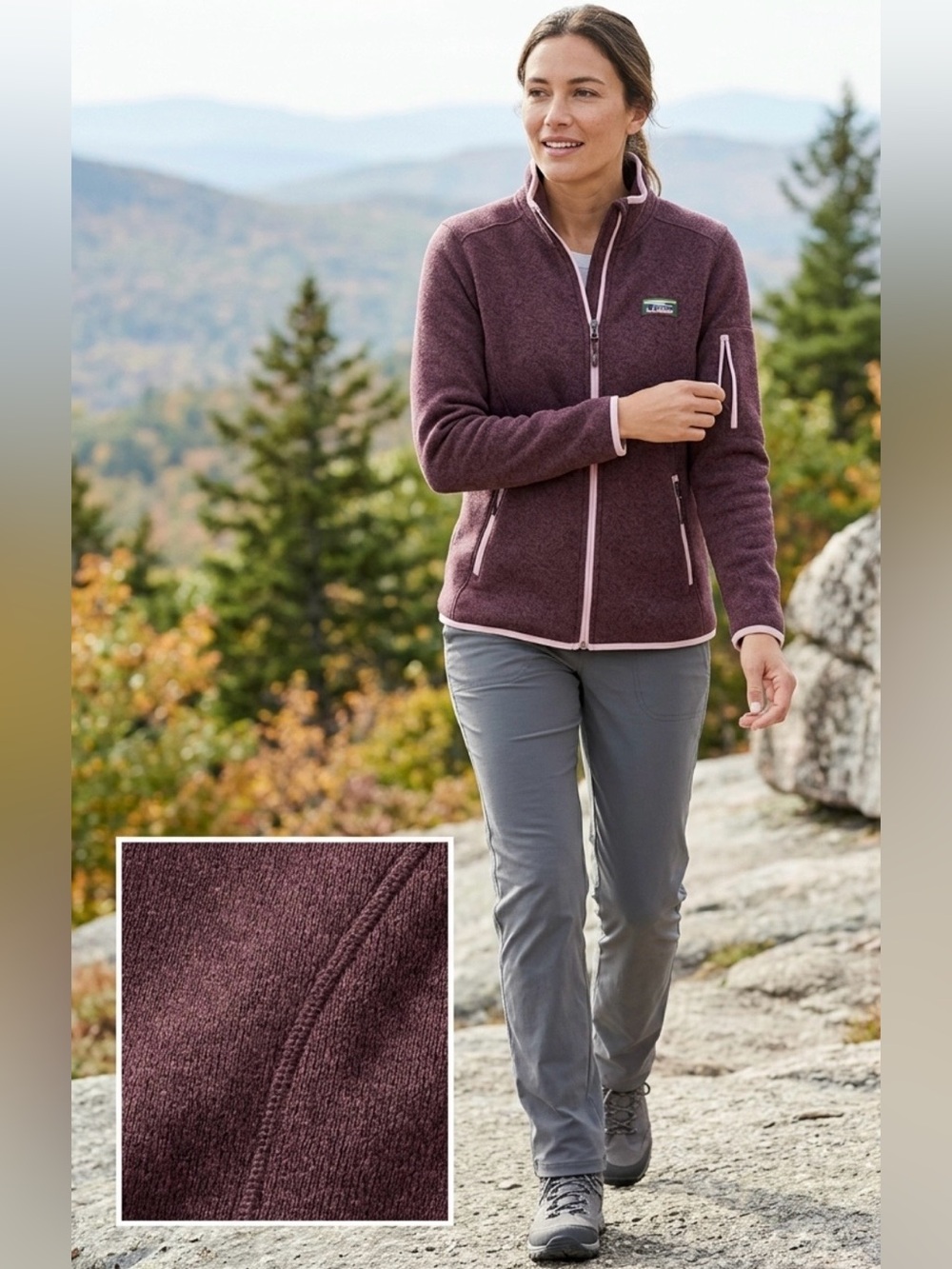 L.L. Bean Sweater Fleece Full-zip Women’s Jacket Size MP